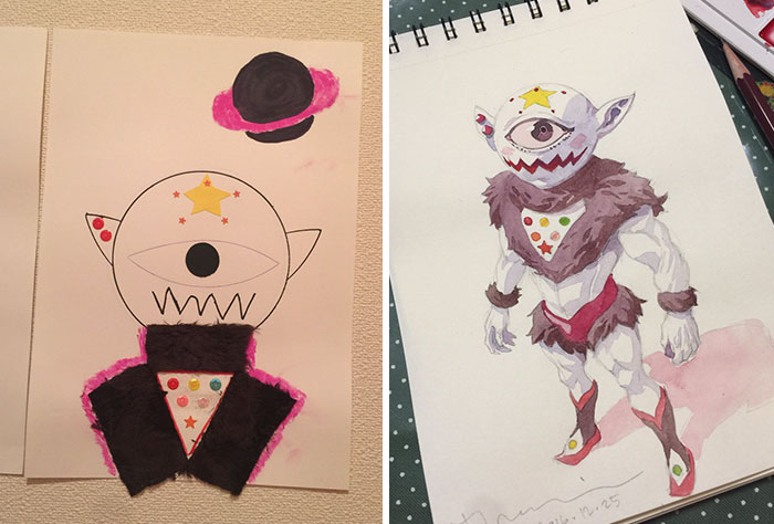 Illustrator Turns His Sons’ Doodles Into Amazing Anime Characters